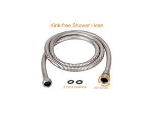 Kink-free Shower Hoses 98" Extra-long for Handheld Shower Head Hose Replacement Flexible Metal Bath Tub Hose Tube Extension Anti-twist Brass Connectors Stainless Steel Brushed Nickel 98-Inch Kink-free Shower Hoses 98" Extra-long for Handheld Shower Head Hose Replacement Flexible Metal Bath Tub Hose Tube Extension Anti-twist Brass Connectors Stainless Steel Brushed Nickel 98-Inch