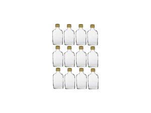 12 pcs 100 ml Glass Flask Bottles with Black Tamper Evident Cap
