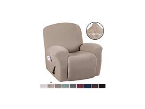 Super Stretch Couch Covers Recliner Covers Recliner Chair Covers Form Fitted Standard/Oversized Power Lift Reclining Slipcovers, Feature Soft Thick Jacquard, Sand, 1 Pack