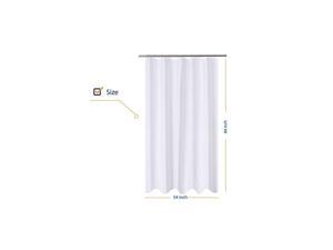 Extra Long Stall Shower Curtain Liner Fabric 54 x 84 inch, Hotel Quality, Washable, Water Repellent, White Bathroom Curtains with Grommets, 54x84
