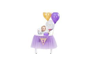 1st Birthday  1st Birthday Frozen Tutu for High Chair Decoration for Party SuppliesTutu for High Chair Decoration for Party Supplies (Lavender)