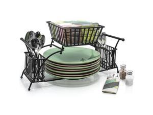 Utensil Caddy — Use For Napkin, Cutlery, Plate Holder — Stackable Flatware Caddy, Tabletop Organizer — Ideal for Dining Table, Party, Buffet, Kitchen, Entertaining (Black) Utensil Caddy — Use For Napkin, Cutlery, Plate Holder — Stackable Flatware Caddy, Tabletop Organizer — Ideal for Dining Table, Party, Buffet, Kitchen, Entertaining (Black)
