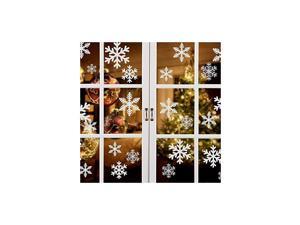 Gifort Christmas Window Stickers Snowflake Window Clings Decorations with White Baubles/Bells Winter Wonderland Xmas Party Stickers Decal Ornaments