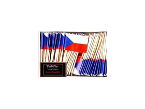 Box of 100 Country Toothpick Flags, 100 Small Mini International Flag Cupcake Toothpicks or Cocktail Picks (Czech Republic)