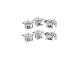 Stainless Steel Chafing Dish Round Chafer with Lid 5 Quart,Dinner Serving Buffet Warmer Full Size (6)