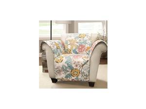 Sydney Furniture Protector-Floral Leaf Garden Pattern Armchair Cover-Blue and Yellow, Chair, Blue & Yellow Sydney Furniture Protector-Floral Leaf Garden Pattern Armchair Cover-Blue and Yellow, Chair, Blue & Yellow