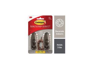 Medium Forever Classic Metal Hook, Oil Rubbed Bronze, 2-Hooks, 4-Strips, Decorate Damage-Free Medium Forever Classic Metal Hook, Oil Rubbed Bronze, 2-Hooks, 4-Strips, Decorate Damage-Free