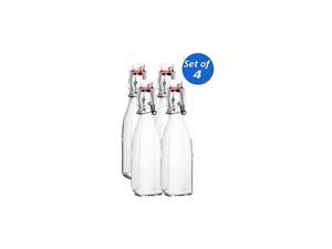 Rocco Swing Top Glass Bottles, 8.5 Ounce - Set of 4