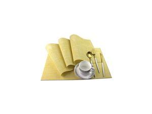 Placemats for Dinning Table Washable Heat Resistant 12x18 inches Woven Vinyl Table Mats Set of 4(Yellow) Placemats for Dinning Table Washable Heat Resistant 12x18 inches Woven Vinyl Table Mats Set of 4(Yellow)