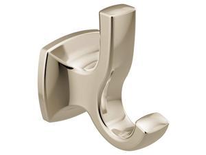 YB5103NL Voss Double Robe Hook, Polished Nickel