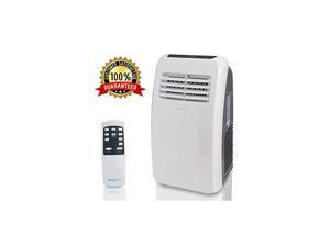 Portable Electric Air Conditioner Unit - 900W 8000 BTU Power Plug In AC Cold Indoor Room Conditioning System w/ Cooler, Dehumidifier, Fan, Exhaust Hose, Window Seal, Wheels, Remote -  SLPAC8