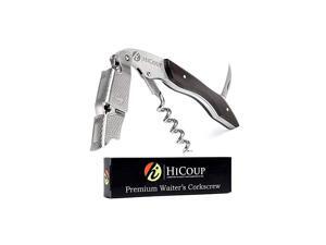 Corkscrew by HiCoup - Professional Ebony Wood All-in-one Corkscrew, Bottle Opener and Foil Cutter, the Favoured Wine Opener of Sommeliers, and Bartenders Corkscrew by HiCoup - Professional Ebony Wood All-in-one Corkscrew, Bottle Opener and Foil Cutter, the Favoured Wine Opener of Sommeliers, and Bartenders
