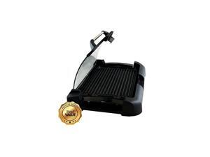 Heavy Gauge Aluminum Reversible Indoor Grill and Griddle with Removable Glass Lid, 15" by 11", Black Heavy Gauge Aluminum Reversible Indoor Grill and Griddle with Removable Glass Lid, 15" by 11", Black