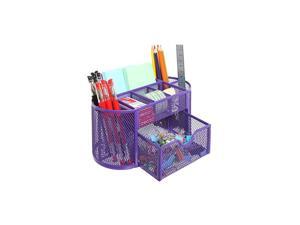 Black Metal Wire Mesh 8 Compartments Office Supply Desktop Organizer Caddy with Drawer Black Metal Wire Mesh 8 Compartments Office Supply Desktop Organizer Caddy with Drawer