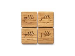 Wedding Gifts and Bridal Shower Gifts Coaster (Gobble with Year, Set of 6) - Monogram Customized Thanksgiving Wooden Coasters, Unique Christmas Present for Couples, Mom Wedding Gifts and Bridal Shower Gifts Coaster (Gobble with Year, Set of 6) - Monogram Customized Thanksgiving Wooden Coasters, Unique Christmas Present for Couples, Mom