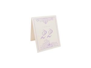 Flourish Wedding Table Numbers (Select Color/Quantity), Champagne, Lavender, 1-25, Double Sided, Tent or Use in a Stand, Great for Parties & Restaurants - Made in the USA