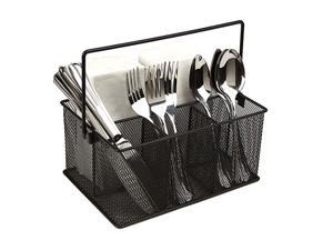 Storage Basket Organizer, Utensil Holder, Forks, Spoons, Knives, Napkins, Perfect for Desk Supplies, Pencil, Pens, Staples