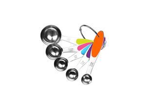 Stainless Steel Measuring Spoons 5 Piece Stackable Set - Measuring Set for Cooking and Bakin (A)