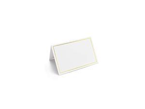 50 Pcs Place Cards with Gold Foil Border - Texture Table Tent Cards Seating Place Cards for Weddings Banquets Dinner Parties 2.5" x 3.75" (Border - Gold)