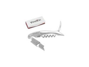 All In One Waiter's Corkscrew Gift Set - Stainless Steel Cool Silver Color - Includes Wine & Beer Bottle Opener and Foil Cutter, with Gift Box by All In One Waiter's Corkscrew Gift Set - Stainless Steel Cool Silver Color - Includes Wine & Beer Bottle Opener and Foil Cutter, with Gift Box by