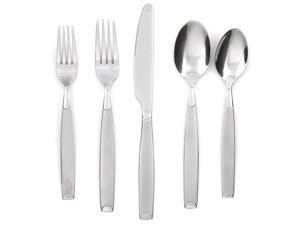 Kiona Frost 20-Piece Flatware Silverware Set, Stainless Steel, Service for 4, Includes Forks/Spoons/Knives