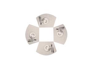 Round Table Placemats Set of 4 Wedge Placemats Heat Resistant Table Mats Wipe Clean (4, Beige)