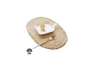 4Pcs Corn Straw Woven Placemats, Round/Oval Rattan Dining Table Mats, Natural Grass Weave Placemats Handmade, Coaster mat (Corn-4pack, Oval 12"x18") 4Pcs Corn Straw Woven Placemats, Round/Oval Rattan Dining Table Mats, Natural Grass Weave Placemats Handmade, Coaster mat (Corn-4pack, Oval 12"x18")