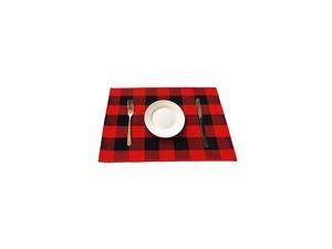 Cotton Red Plaid Placemats Set of 6- Durable Buffalo Check Place Mats for Kitchen Table- Easy to Care, Machine Washable Cotton Red Plaid Placemats Set of 6- Durable Buffalo Check Place Mats for Kitchen Table- Easy to Care, Machine Washable