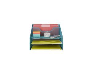 MESHBOX5-TUR Organizer 5 Desktop Document Letter Tray for Folders, Mail, Stationary, Desk Accessories, Turquoise MESHBOX5-TUR Organizer 5 Desktop Document Letter Tray for Folders, Mail, Stationary, Desk Accessories, Turquoise