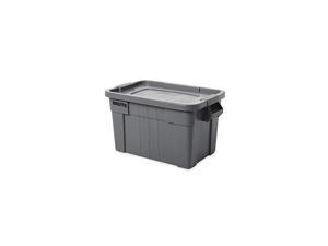 Brute Tote Storage Container With Lid, 20- Gallon, Gray (FG9S3100GRAY)