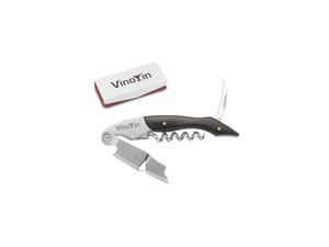 All In One Waiter's Corkscrew Gift Set - Stainless Steel with Ebony Wood Handle - Includes Wine & Beer Bottle Opener and Foil Cutter, with Gift Box by All In One Waiter's Corkscrew Gift Set - Stainless Steel with Ebony Wood Handle - Includes Wine & Beer Bottle Opener and Foil Cutter, with Gift Box by