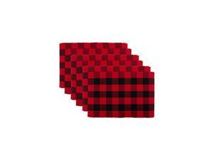 Buffalo Check Collection Classic Tabletop, Placemat Set, 13x19, Red & Black 6 Count