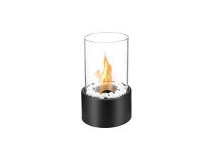 Black Eden Ventless Indoor Outdoor Fire Pit Tabletop Portable Fire Bowl Pot Bio Ethanol Fireplace in Black - Realistic Clean Burning Like Gel Fireplaces, or Propane Firepits