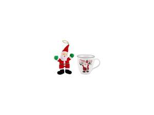 2-Pc. Winterberry Mug & Plush Santa Set,