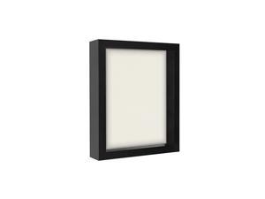 8.5x11 Shadow Box Frame in Black with Soft Linen Back - Composite Wood with Polished Glass for Wall and Tabletop