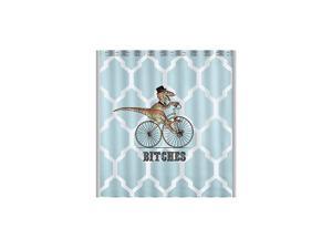Dinosaur Bicycle Geometry Pattern Bath Decor Curtain 60 x 72 Fabric Shower Curtain Dinosaur Bicycle Geometry Pattern Bath Decor Curtain 60 x 72 Fabric Shower Curtain