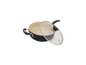 Stone Earth All-in-One Sauce Pan 100% APEO, GenX, PFBS, PFOS, PFOA, NMP and NEP-Free German-Made Coating, 5 L (5.3 Quart), Lava Black Stone Earth All-in-One Sauce Pan 100% APEO, GenX, PFBS, PFOS, PFOA, NMP and NEP-Free German-Made Coating, 5 L (5.3 Quart), Lava Black