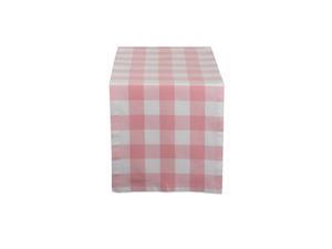 Buffalo Check Collection Classic Tabletop, Table Runner, 14x72, Pink & White