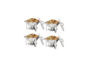 Details about   3 Pack Round Chafing Dish Full Size Tray Buffet Catering 5 Quart Stainless Steel 