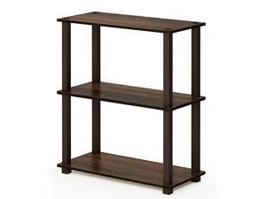 Turn-S 3-Tier Compact Multipurpose Shelf with Square Tubes, Walnut/Brown Turn-S 3-Tier Compact Multipurpose Shelf with Square Tubes, Walnut/Brown