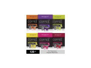 Coffee for Nespresso Original Machine 120 pods Certified Genuine Espresso Variety Pack Pods Compatible with Nespresso Original
