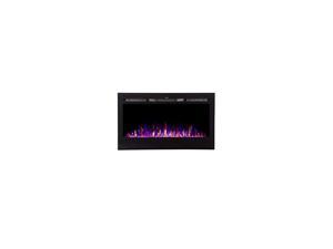 111005 Recessed Electric Fireplace, Black
