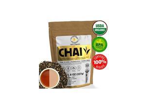 Chai Tea Loose Leaf | CEYLON (110+ Cups) | 100% CERTIFIED ORGANIC Chai Ingredients| Black Tea, Cinnamon, Cardamom, Cloves & Black Pepper | Brews Chai Latte | Ancient Indian House Recipe | 8oz Chai Tea Loose Leaf | CEYLON (110+ Cups) | 100% CERTIFIED ORGANIC Chai Ingredients| Black Tea, Cinnamon, Cardamom, Cloves & Black Pepper | Brews Chai Latte | Ancient Indian House Recipe | 8oz