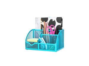 Mesh Desk Organizer Office with 7 Compartments + Drawer/Desk Tidy Candy/Pen Holder/Multifunctional Organizer (Light Purple Lavender) Mesh Desk Organizer Office with 7 Compartments + Drawer/Desk Tidy Candy/Pen Holder/Multifunctional Organizer (Light Purple Lavender)