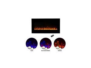 Electric Fireplace Wall Mounted LED Fire and Ice Flame, with Remote, 42", Black
