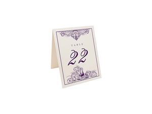 Flourish Wedding Table Numbers (Select Color/Quantity), Champagne, Eggplant, 1-50, Double Sided, Tent or Use in a Stand, Great for Parties & Restaurants - Made in the USA Flourish Wedding Table Numbers (Select Color/Quantity), Champagne, Eggplant, 1-50, Double Sided, Tent or Use in a Stand, Great for Parties & Restaurants - Made in the USA