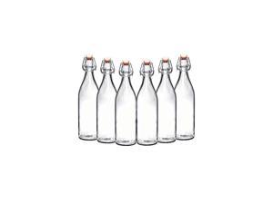 Set of 63375 Oz Giara Glass Bottle with Stopper Caps Carafe Swing Top Bottles with Airtight Lids for Oil Vinegar Beverages Liquor Beer Water Kombucha Kefir Soda By