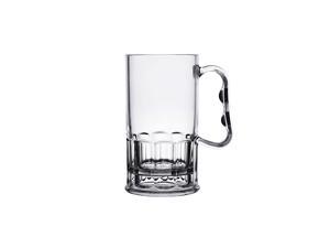 Shatter-Resistant Plastic Beer Mug/Stein, 10 Ounce, BPA Free, 0082-1-SAN-CL-EC (Set of 4)