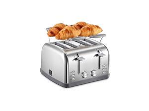 4 Slice Toaster, Bagel Toaster with 7 Bread Shade Settings and Warming Rack, 4 Extra Wide Slots, Defrost/Bagel/Cancel Function, Removable Crumb Tray, Stainless Steel Toaster, Silver 4 Slice Toaster, Bagel Toaster with 7 Bread Shade Settings and Warming Rack, 4 Extra Wide Slots, Defrost/Bagel/Cancel Function, Removable Crumb Tray, Stainless Steel Toaster, Silver