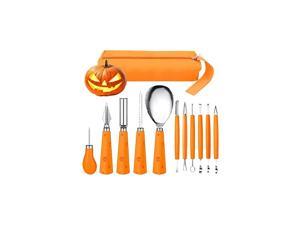 Halloween Pumpkin Carving Kit, 11 Pieces Professional Heavy Duty Stainless Steel Jack O Lanterns Pumpkin Carving Tools Set for Halloween Kids Adults Party Decorations, with Storage Carrying Bag Halloween Pumpkin Carving Kit, 11 Pieces Professional Heavy Duty Stainless Steel Jack O Lanterns Pumpkin Carving Tools Set for Halloween Kids Adults Party Decorations, with Storage Carrying Bag